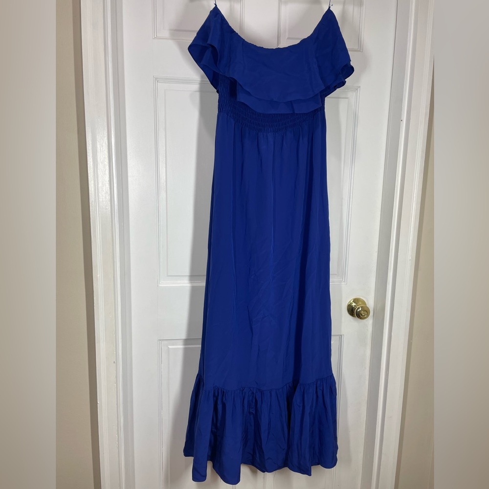 Jay Godfrey Blue Strapless Maxi Dress Sz 4